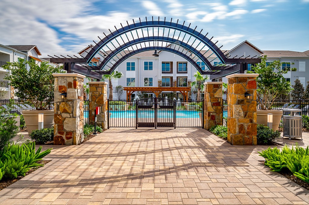 Pool Entrance at Stone Loch Apartments, Texas