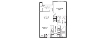 1BR 1BA (728 SF)