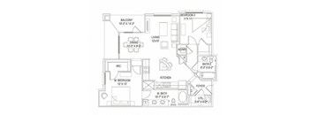 2BR 2BA (1144 SF)
