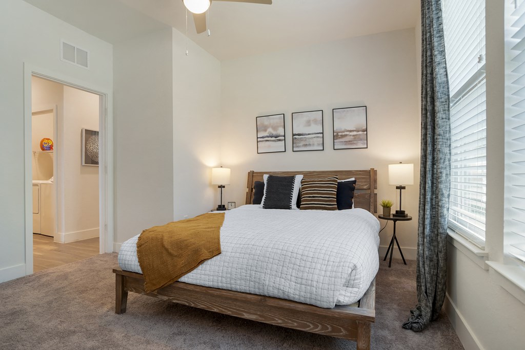 Bedroom with lamps at The Mason at Fremaux Park, Slidell, Louisiana