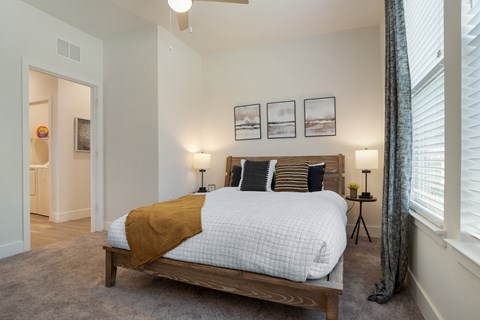 Bedroom with lamps at The Mason at Fremaux Park, Slidell, Louisiana
