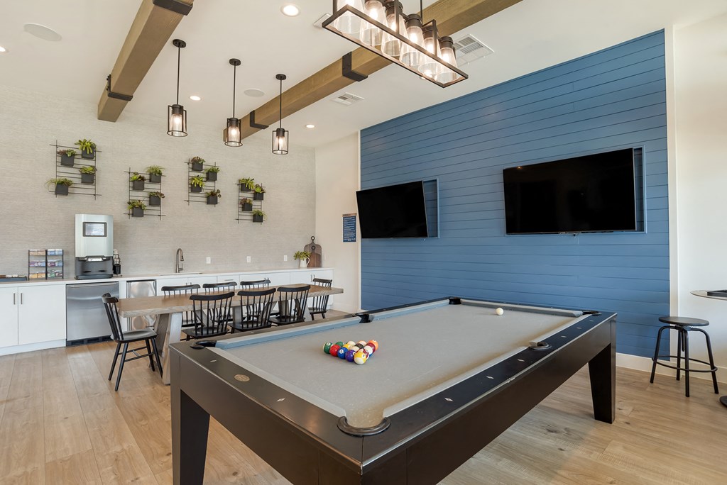Clubhouse pool table at The Mason at Fremaux Park, Louisiana