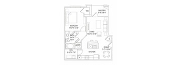 1BR 1BA (767 SF)
