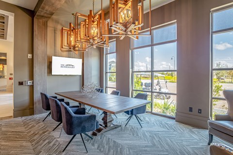 Clubhouse living and dining at The Rosemary Apartments, Humble, 77346