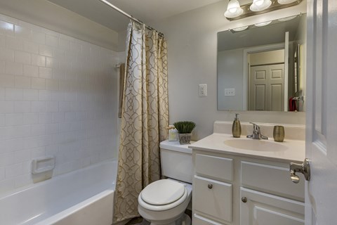 Large Soaking Tub In Bathroom at The Apartments at The Sycamores, Reston, Virginia
