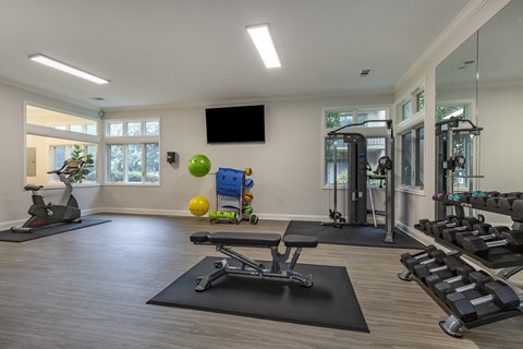 Expansive Fitness Center Featuring Various Gym Equipment at The Apartments at The Sycamores, Virginia, 20190
