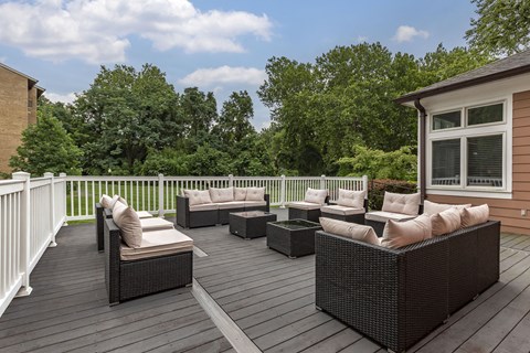 Spacious Patio With Sitting Arrangements at The Apartments at The Sycamores, Virginia