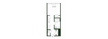 A floor plan of a living room with dimensions.