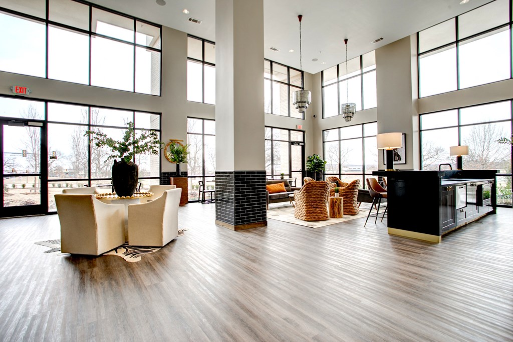 Clubhouse With Expansive Windows at The Cosmopolitan, Tulsa, Oklahoma