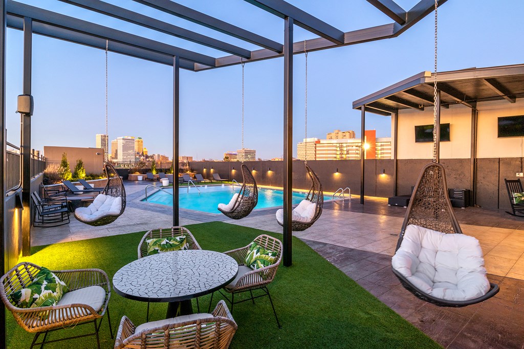 Pool With Sunning Deck at The Cosmopolitan, Tulsa, OK, 74119