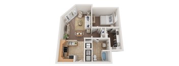 1BR 1BA (917 SF) D'Angelo