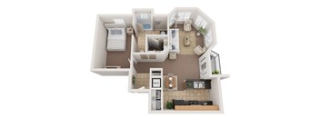 1BR 1BA (975 SF) Supremo