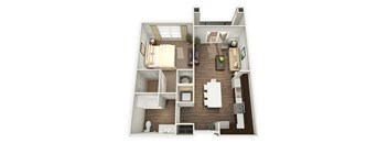 1BR 1BA (699 SF)
