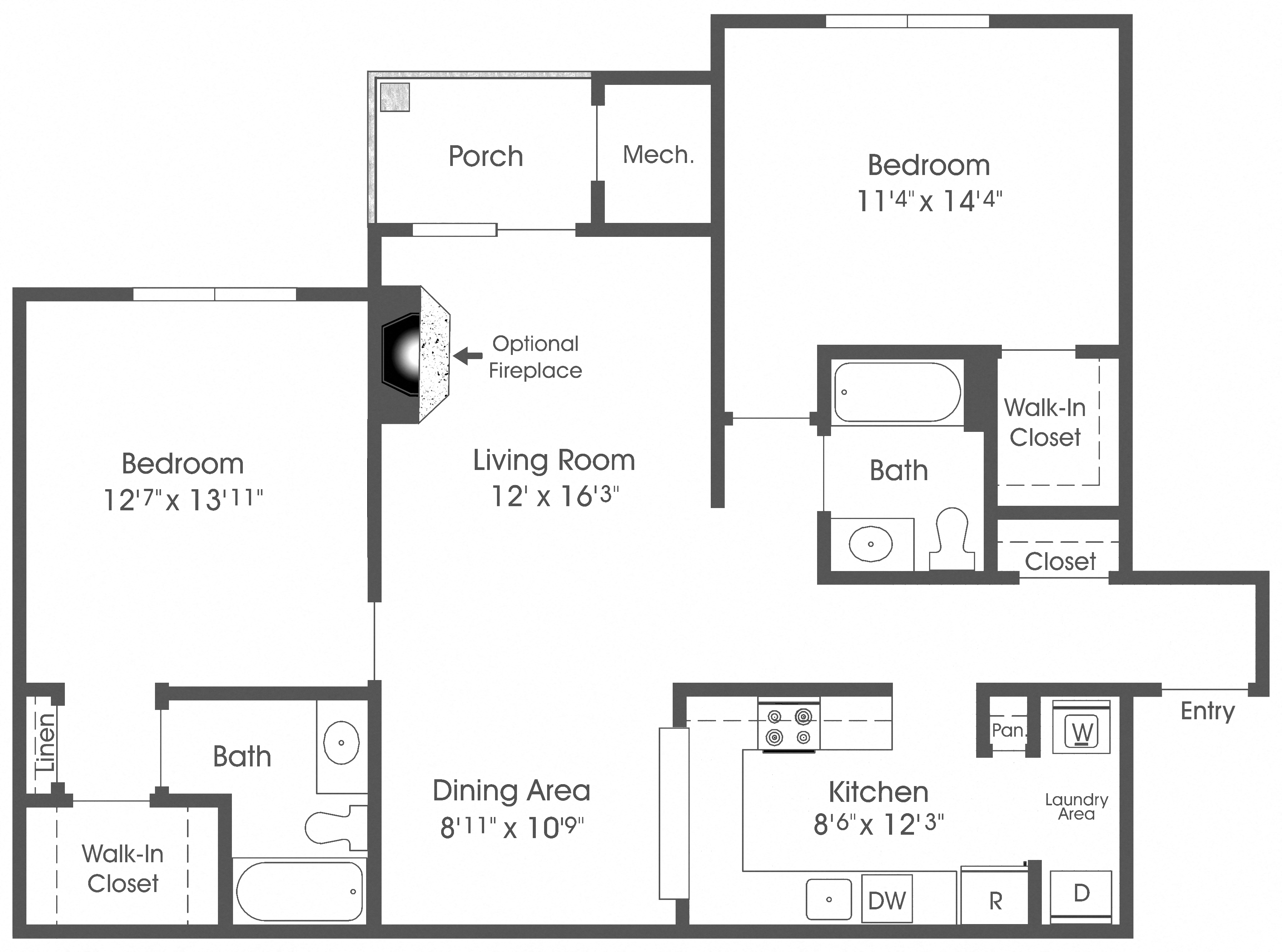 2BR 2BA_1090sf at The Apartments at Wellington Trace, Maryland, 21703