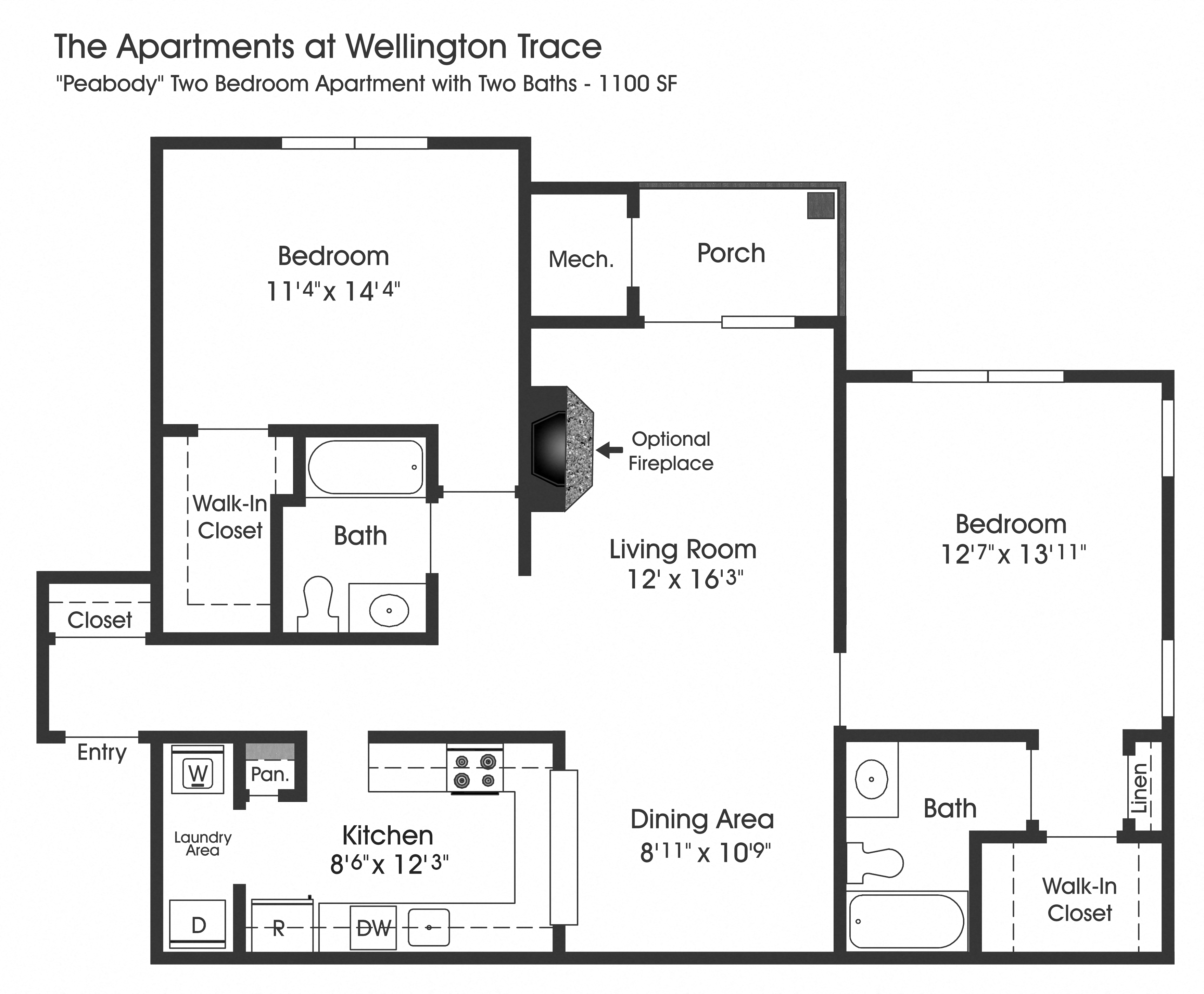 2BR 2BA_1100sf at The Apartments at Wellington Trace, Frederick, MD, 21703