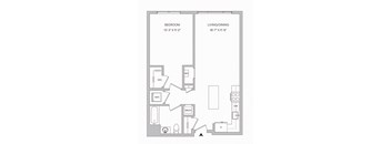 floor plan of a 1 bedroom 1 bath apartment