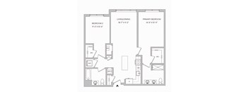 a floor plan of a 2 bedroom 2 bath apartment