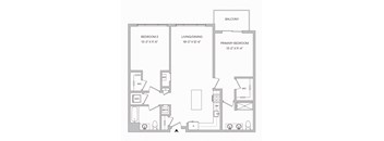 a floor plan of a 2 bedroom 2 bath apartment with 1,171 square feet