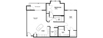 The Elizabeth Floor Plan at River House Apartments, Norfolk, 23504