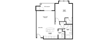 The Haven Floor Plan at River House Apartments, Norfolk, Virginia