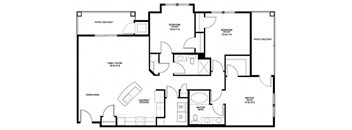The Lafayette Floor Plan at River House Apartments, Virginia, 23504