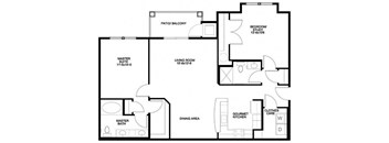 2 bed 2 bath A Floor Plan at River House Apartments, Norfolk, VA