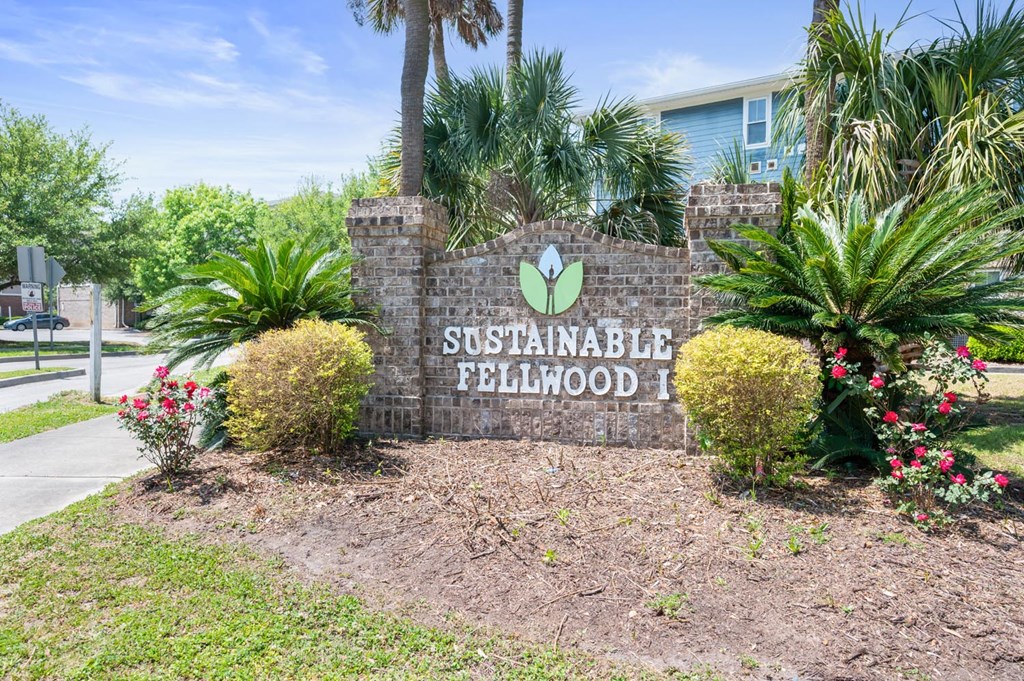 our sign is in front of our apartments in the community