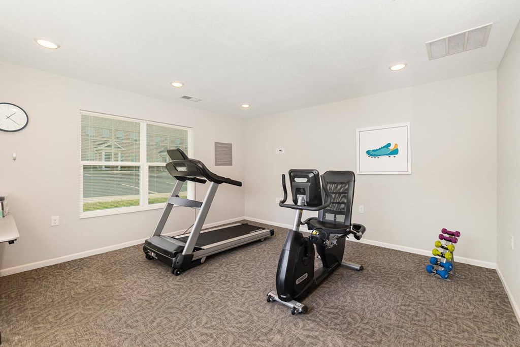 our apartments have a gym with a treadmill and exercise equipment