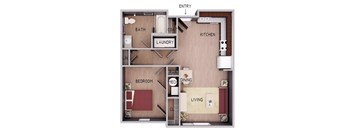 the floor plan of a small room with a bathroom and a kitchen
