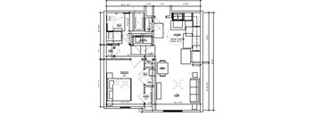 a floor plan of a house with some furniture in it