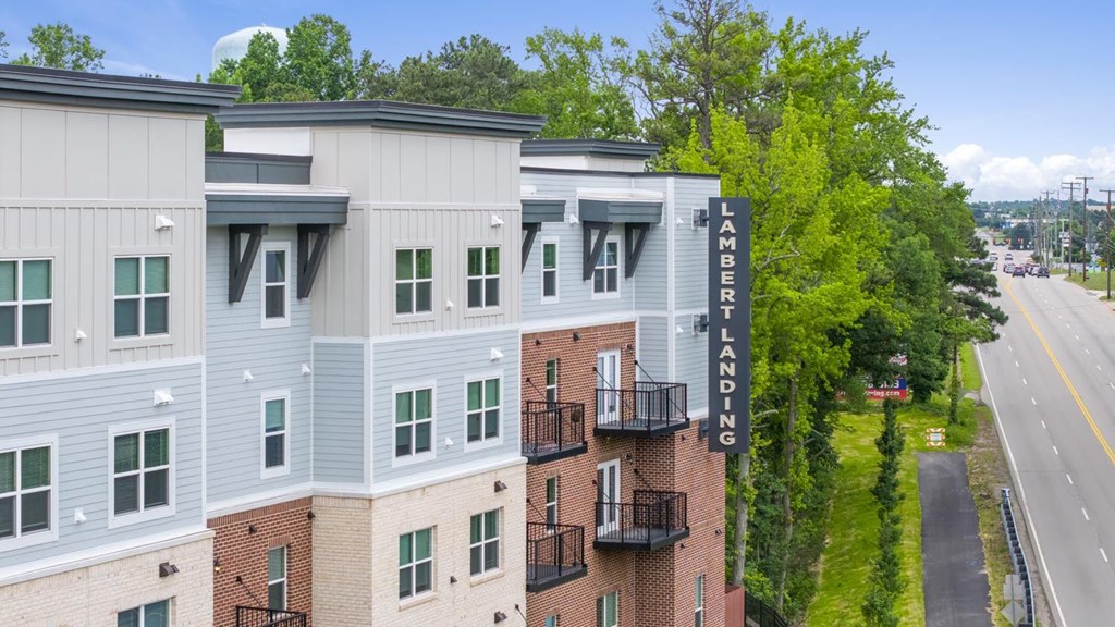 A street view of a building named Laber Landing.