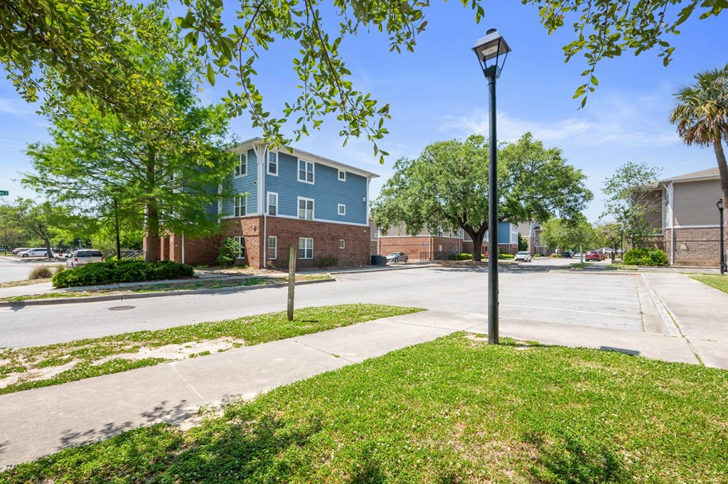 our apartments are located in a quiet neighborhood with trees
