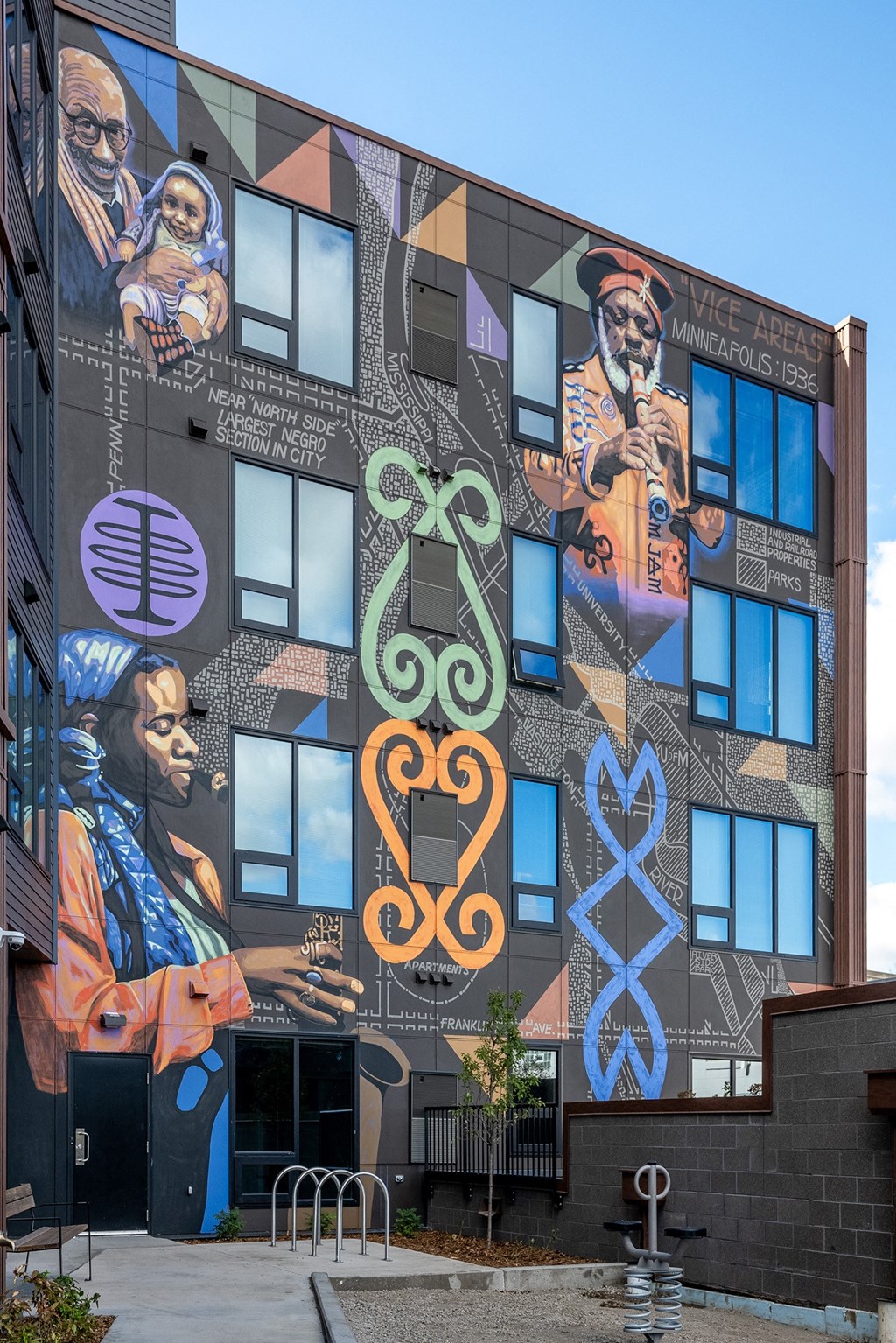 a mural on the side of a building