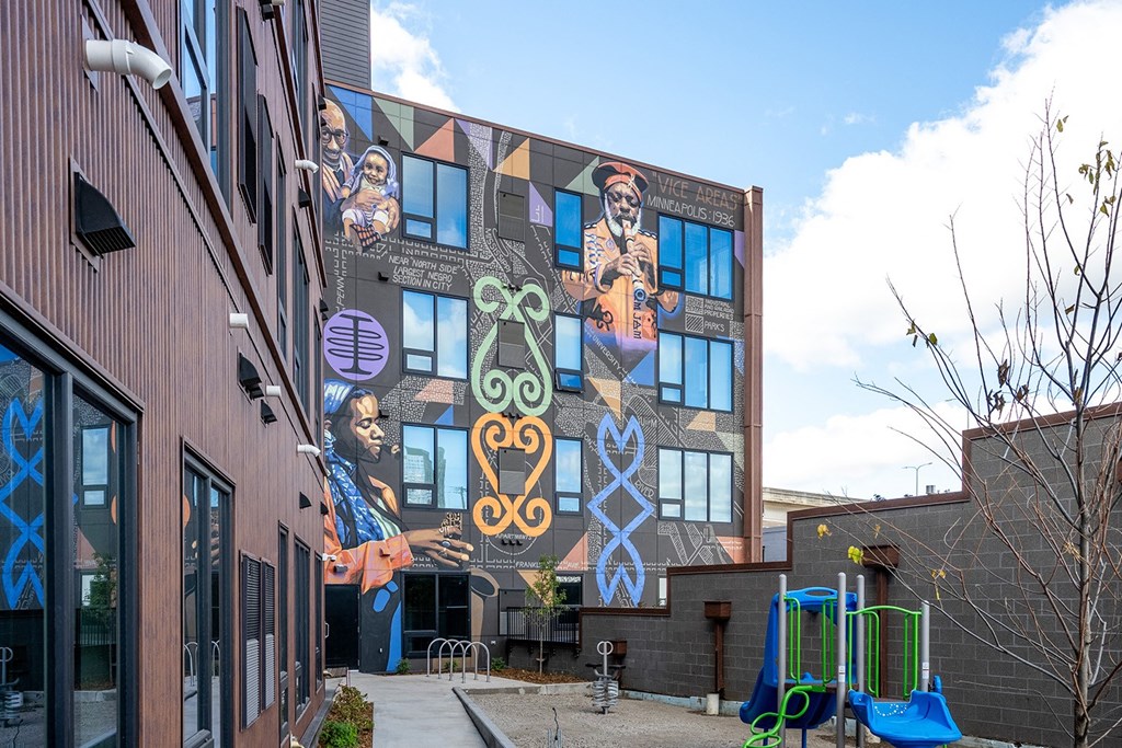 a mural on the side of a building