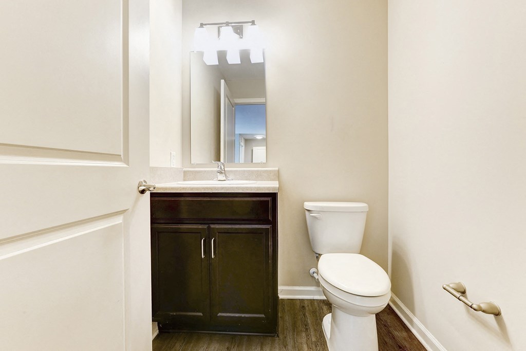 a bathroom with a toilet and a sink and a mirror