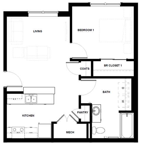 a floor plan of a home with a small footprint