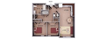 a floor plan of a small apartment with a bedroom and a living room