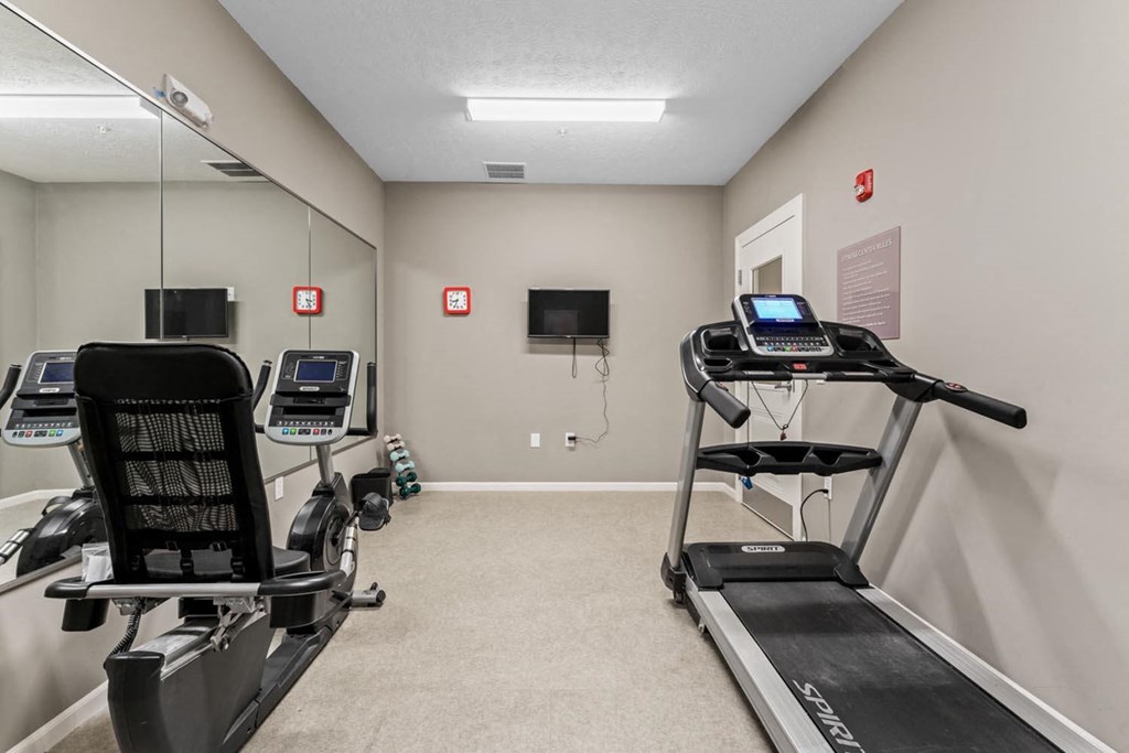 our gym has state of the art equipment and a tv