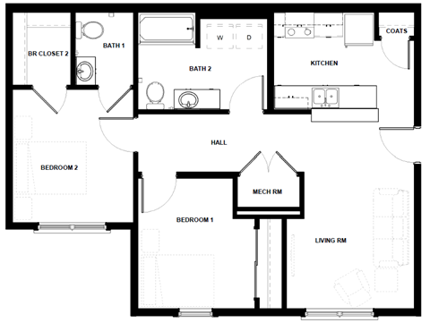 a black and white floor plan of a house