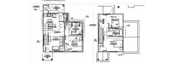 two floor plans of a house with different rooms