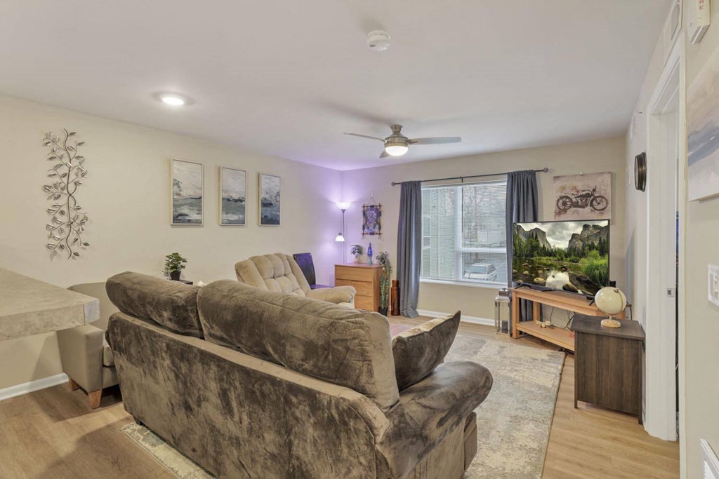 a living room with a couch