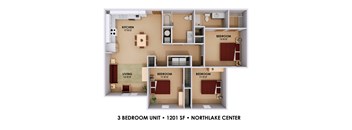 the closet 1 bedroom floor plan with baths