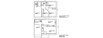 A floor plan shows a two-story residential building with labeled rooms.