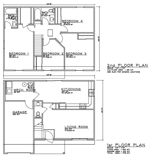 A floor plan shows a two-story residential building with labeled rooms.