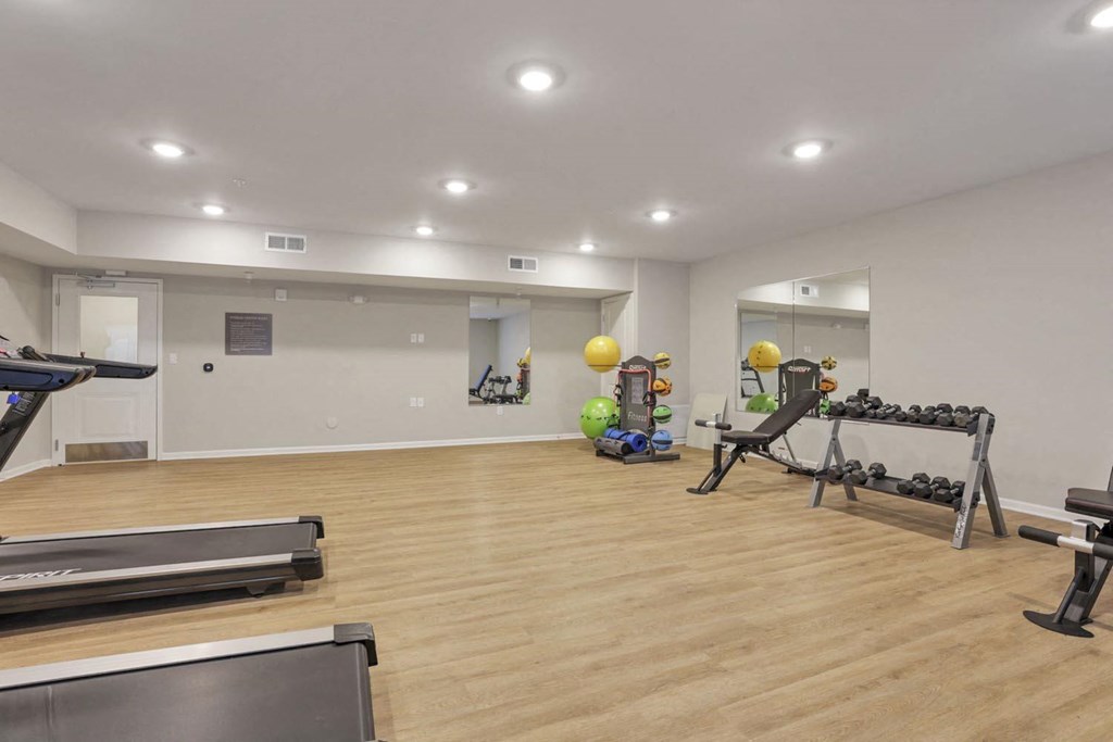 the gym in the owners home is equipped with weights and other exercise equipment
