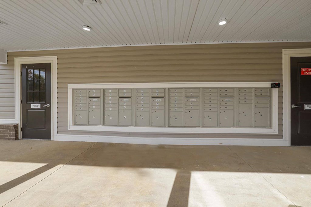 the lockers are in the front of the building