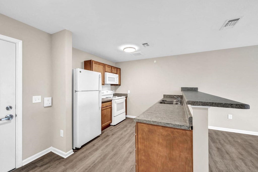 our apartments offer a modern kitchen with stainless steel appliances