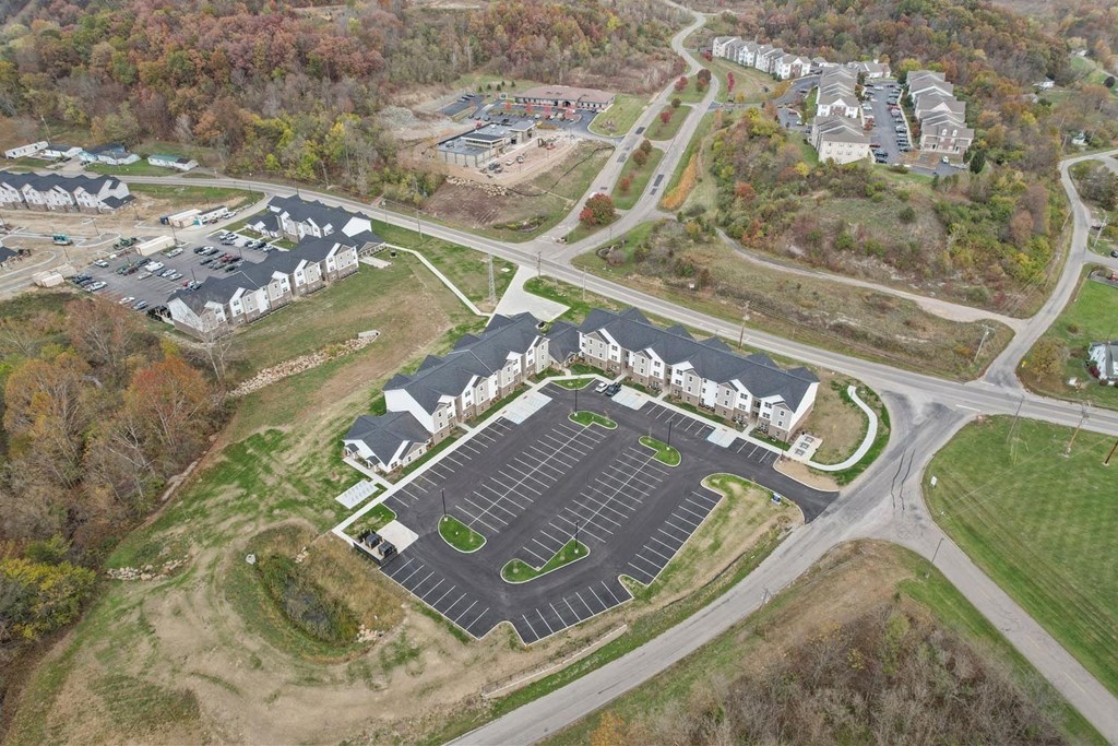 a view of a school from the air