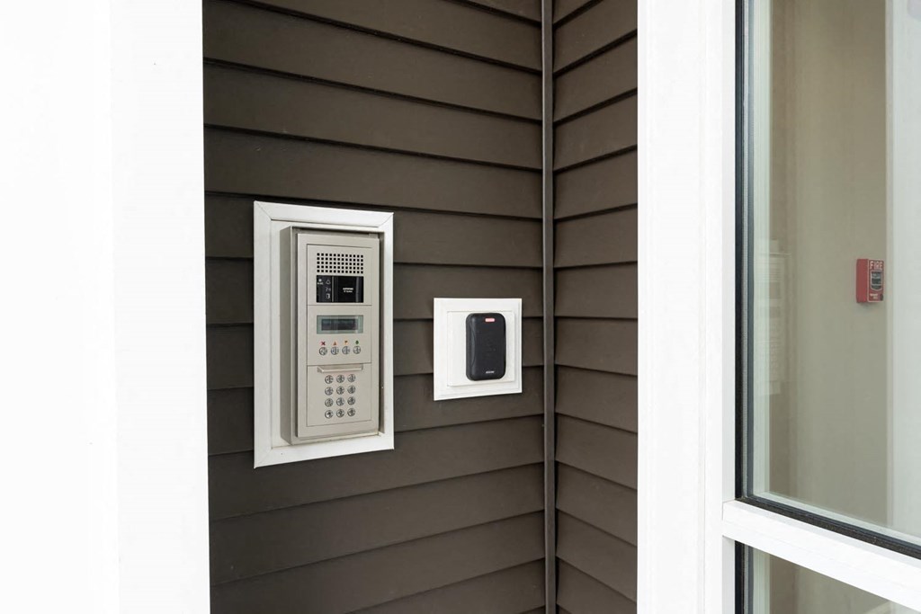 a home security system on the side of a house