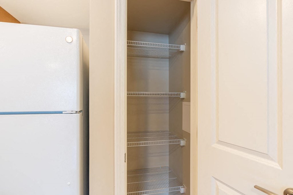 a white refrigerator freezer sitting inside of a closet